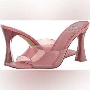 Vince Camuto Women's Rendivi Lucite Dress Sandal Heeled Pink Amethyst